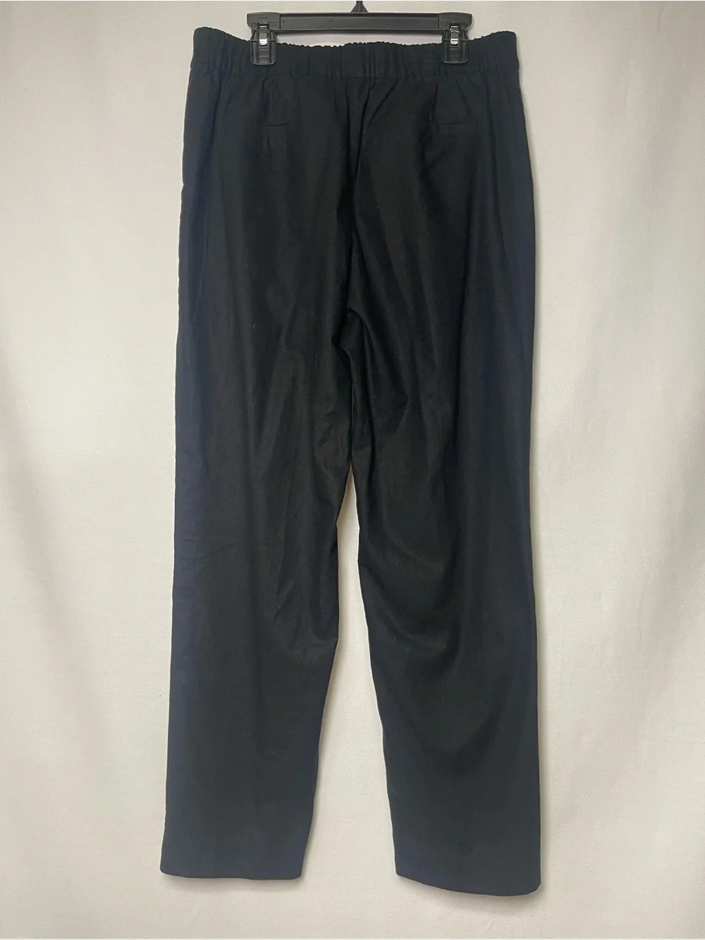 J. Crew Black Linen Cotton Sailor Pants Size 6 Elastic Waist Chinos Nautical